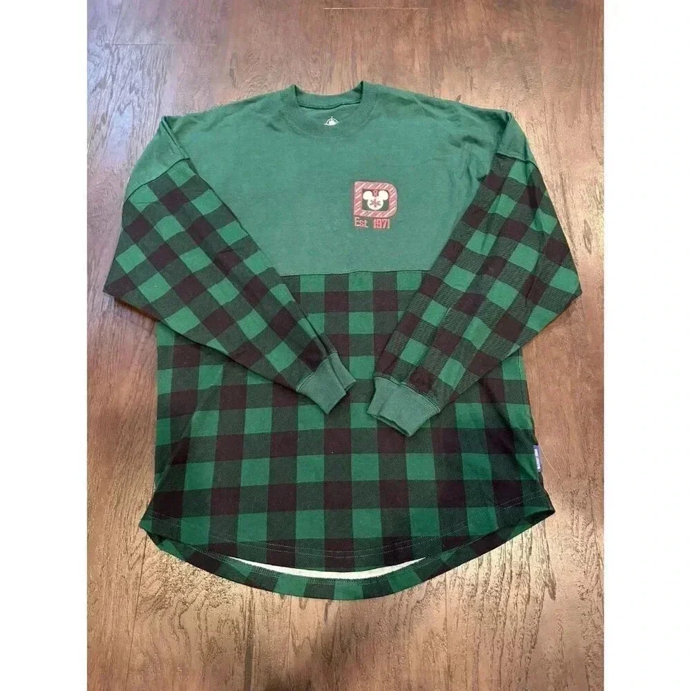 Walt Disney World Holiday‎ Plaid Spirit Jersey Size xs b40